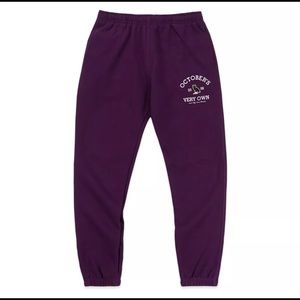 BRAND NEW October's Very Own OVO Collegiate Sweatpants Purple Medium Drake